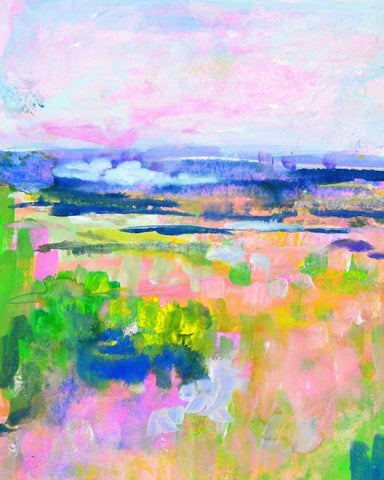 Colourful Land II Black Ornate Wood Framed Art Print with Double Matting by Marrison, TA