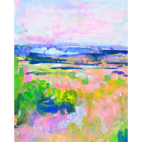 Colourful Land II Black Modern Wood Framed Art Print with Double Matting by Marrison, TA