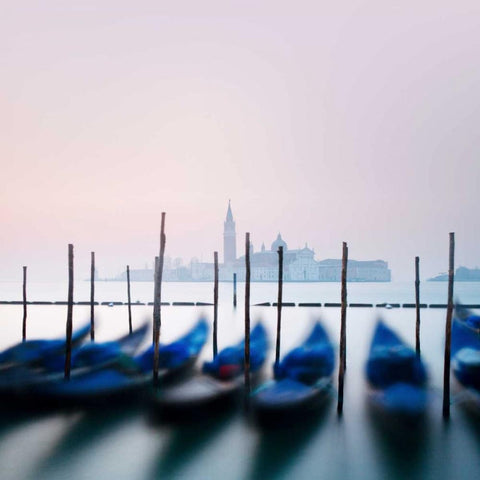 Venetian Sunrise White Modern Wood Framed Art Print with Double Matting by Morrissey, Margaret