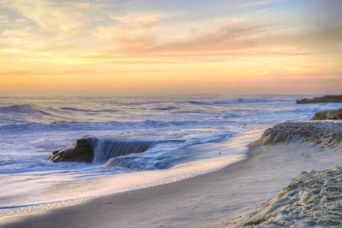 La Jolla Sunset Black Ornate Wood Framed Art Print with Double Matting by Mayo, Dean