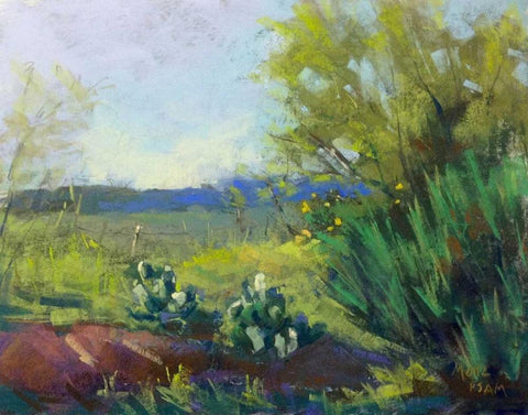 Above San Angelo White Modern Wood Framed Art Print with Double Matting by Mertz, Nancie King
