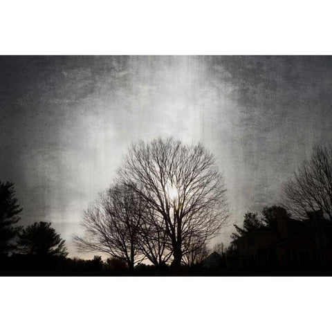 Great Falls Sunset Black Modern Wood Framed Art Print with Double Matting by Miamee, Golie