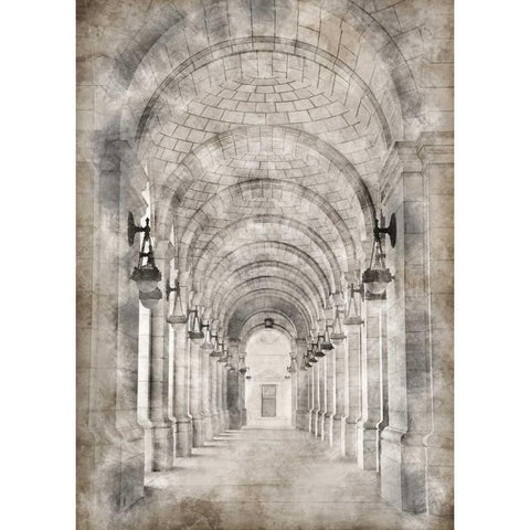 Union Station White Modern Wood Framed Art Print by Miamee, Golie
