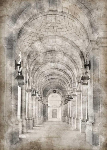 Union Station White Modern Wood Framed Art Print with Double Matting by Miamee, Golie