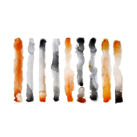 Orange and Black White Modern Wood Framed Art Print by Muren, Nancy LaBerge