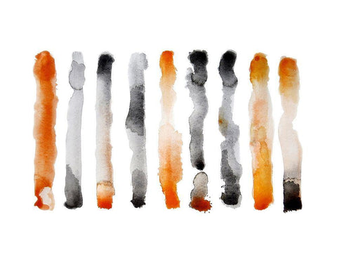 Orange and Black White Modern Wood Framed Art Print with Double Matting by Muren, Nancy LaBerge