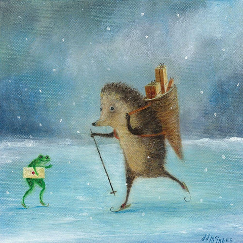 Julemanden Black Modern Wood Framed Art Print with Double Matting by McInnes, DD