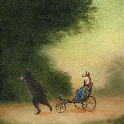 La Passeggiata of the Lady Dowager, Black Modern Wood Framed Art Print with Double Matting by McInnes, DD