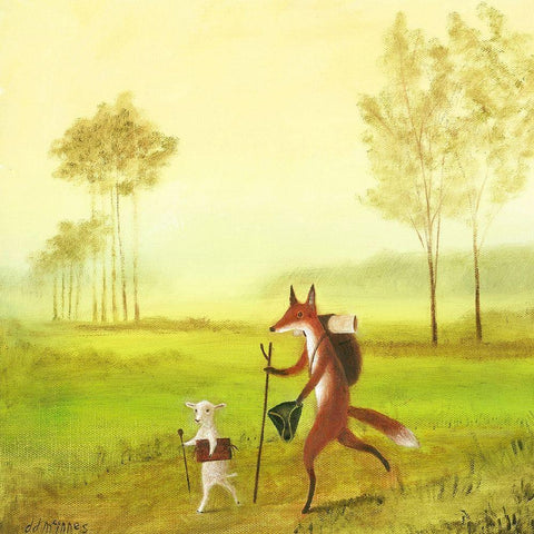 Master Lamb and His Painting Master White Modern Wood Framed Art Print with Double Matting by McInnes, DD