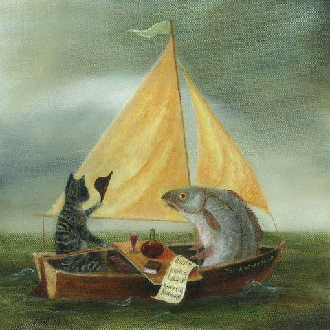 The Voyage of The Antipodean White Modern Wood Framed Art Print by McInnes, DD