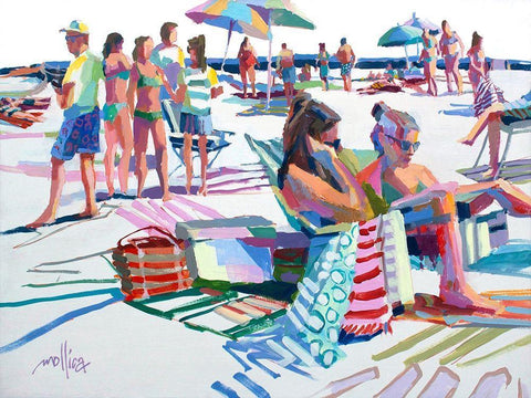 Beach Party Black Ornate Wood Framed Art Print with Double Matting by Mollica, Patti