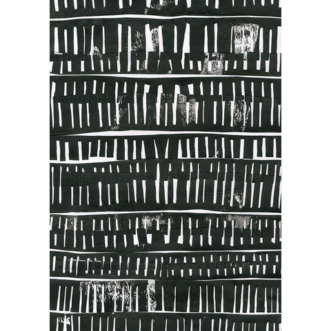 Black Collage Black Modern Wood Framed Art Print with Double Matting by Morioke