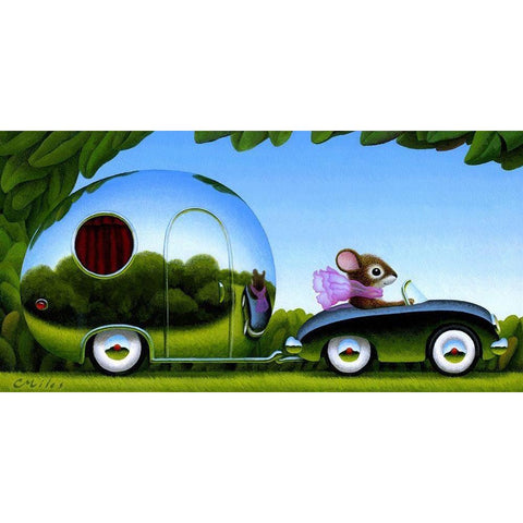 Touring White Modern Wood Framed Art Print by Miles, Chris