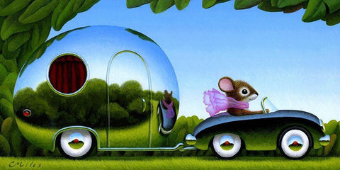 Touring Black Ornate Wood Framed Art Print with Double Matting by Miles, Chris