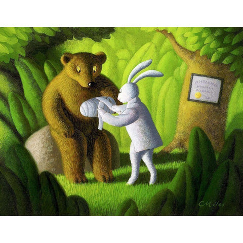 The Healer White Modern Wood Framed Art Print by Miles, Chris