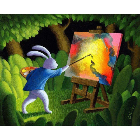 The Artist White Modern Wood Framed Art Print by Miles, Chris