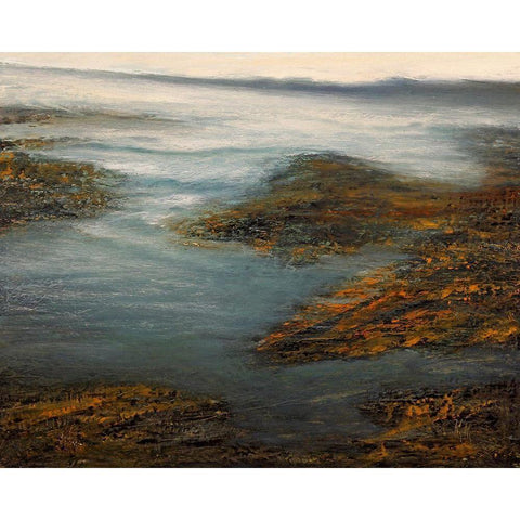 Rocky Cove Gold Ornate Wood Framed Art Print with Double Matting by Mote, Michael