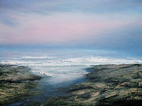 Soft Light No. 2 Black Ornate Wood Framed Art Print with Double Matting by Mote, Michael