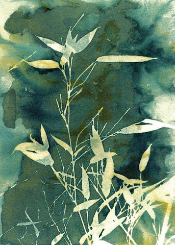 Bamboo Garden White Modern Wood Framed Art Print with Double Matting by McCurdy, Krista