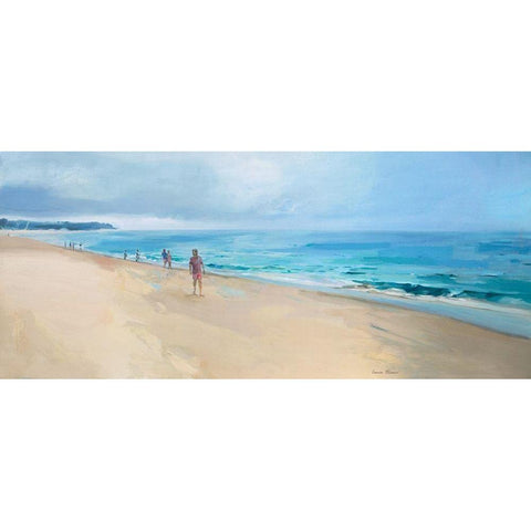 Comporta Beach Black Modern Wood Framed Art Print with Double Matting by Merino, Carmen
