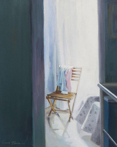 Noon in August White Modern Wood Framed Art Print with Double Matting by Merino, Carmen