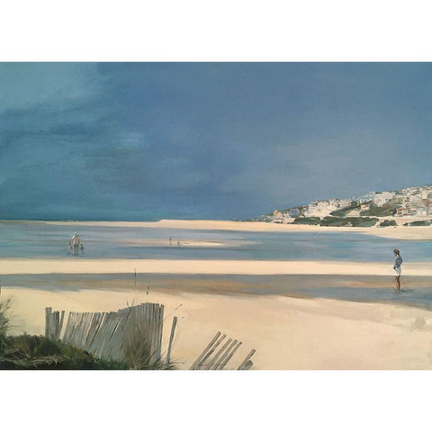 Obidos Lagoon White Modern Wood Framed Art Print by Merino, Carmen