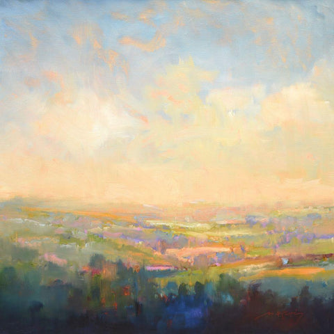 Spring Colors White Modern Wood Framed Art Print by McCarthy, William