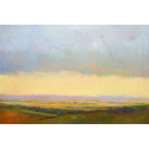 Distant View White Modern Wood Framed Art Print by McCarthy, William