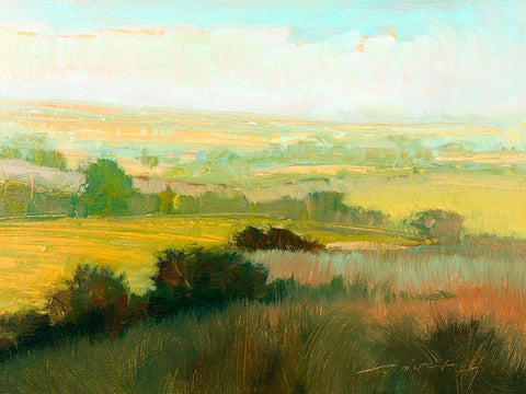 Morning Mist White Modern Wood Framed Art Print with Double Matting by McCarthy, William