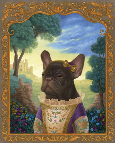 Henrietta in Her Wildest Dreams White Modern Wood Framed Art Print with Double Matting by Matarazzo, Gina