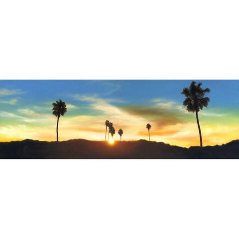 Hollywood Hills Sunset White Modern Wood Framed Art Print by Monzon, Rick