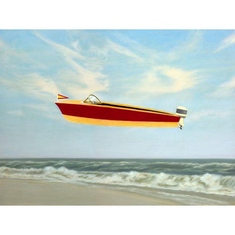 Speedboat Black Modern Wood Framed Art Print by Monzon, Rick