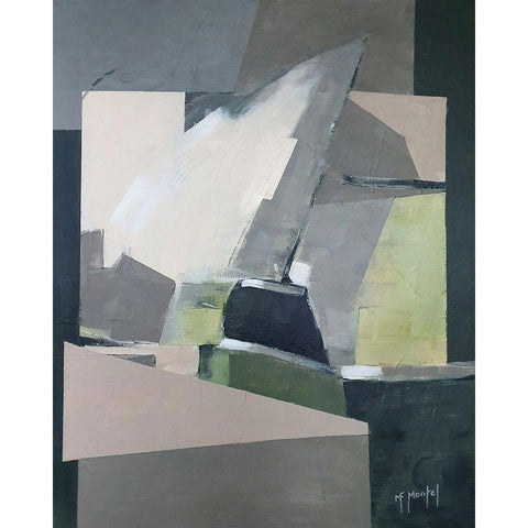 Nautical Abstraction Black Modern Wood Framed Art Print with Double Matting by Montel, Fanou
