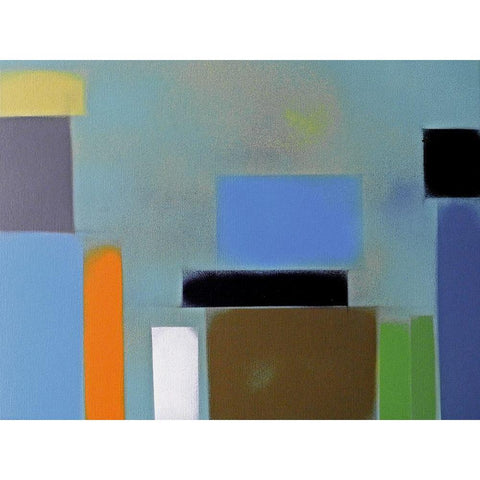 Urban Hues 01 Black Modern Wood Framed Art Print by Miller, Gill