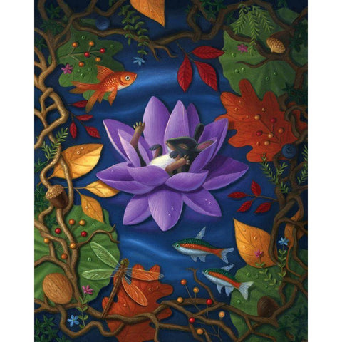 Adrift Gold Ornate Wood Framed Art Print with Double Matting by Matarazzo, Gina