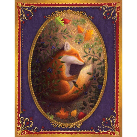 Sleeping Fox White Modern Wood Framed Art Print by Matarazzo, Gina