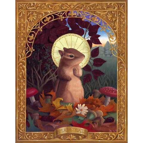 Tamias Striatus White Modern Wood Framed Art Print by Matarazzo, Gina