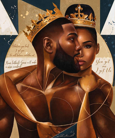 Protection Black Ornate Wood Framed Art Print with Double Matting by Muhammad, Salaam