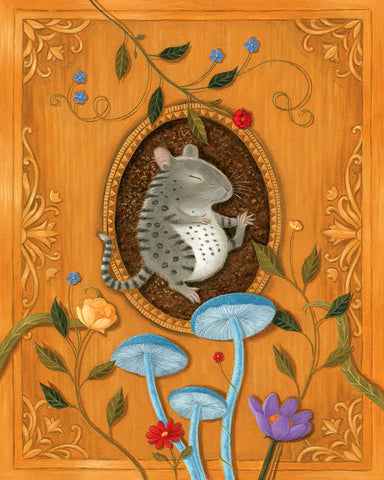 Benji the Bengal Mouse White Modern Wood Framed Art Print with Double Matting by Matarazzo, Gina