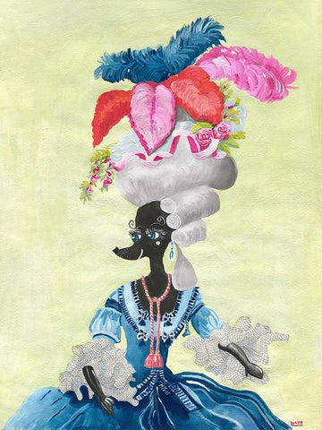 The Venetian Chiennale Calls! Black Modern Wood Framed Art Print by Marshall, Lucy