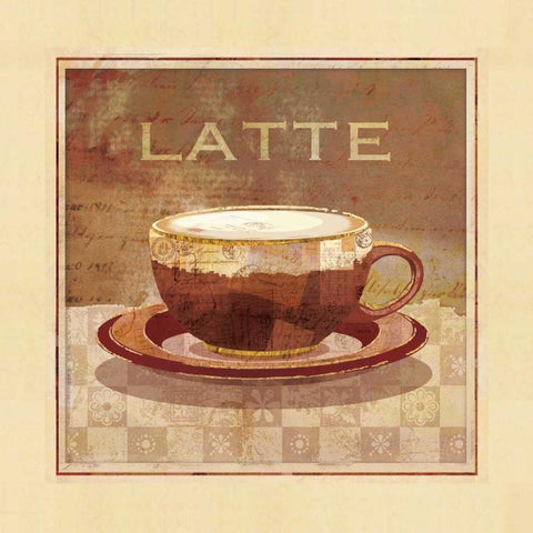 Latte Black Ornate Wood Framed Art Print with Double Matting by Maron, Linda