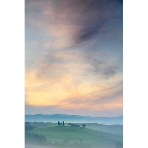 Capella di Vitaleta at Dawn Tuscany II Black Modern Wood Framed Art Print by Mumford, Andy