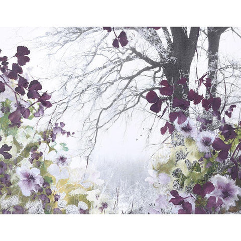 Springtime Black Modern Wood Framed Art Print by Design Fabrikken