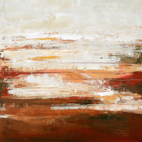 Red Limit White Modern Wood Framed Art Print by Design Fabrikken