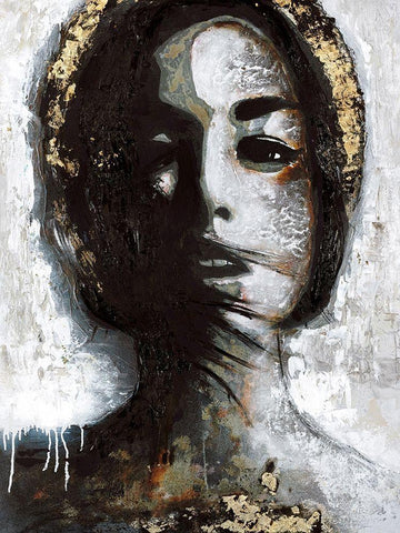 Golden Madonna Black Ornate Wood Framed Art Print with Double Matting by Design Fabrikken