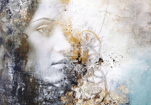 Gradient Black Ornate Wood Framed Art Print with Double Matting by Design Fabrikken