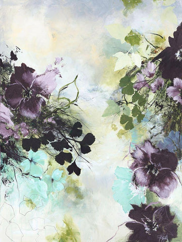 Flower Blush 2 White Modern Wood Framed Art Print with Double Matting by Design Fabrikken