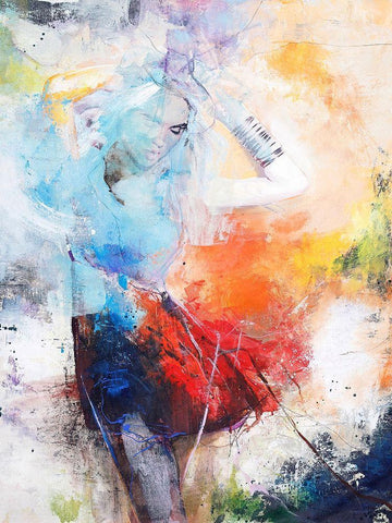 She Dances Black Ornate Wood Framed Art Print with Double Matting by Design Fabrikken