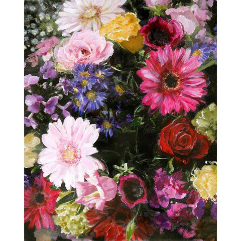 Dark Blossom Gold Ornate Wood Framed Art Print with Double Matting by Design Fabrikken