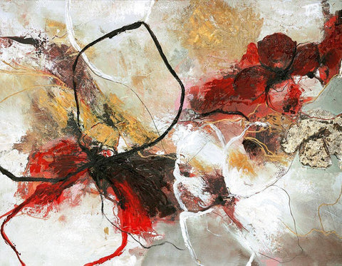 Flower Fall White Modern Wood Framed Art Print with Double Matting by Design Fabrikken